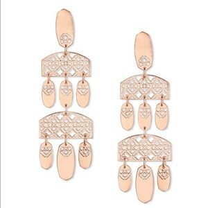 Kendra Scott Emmet earrings filigree rose gold EUC